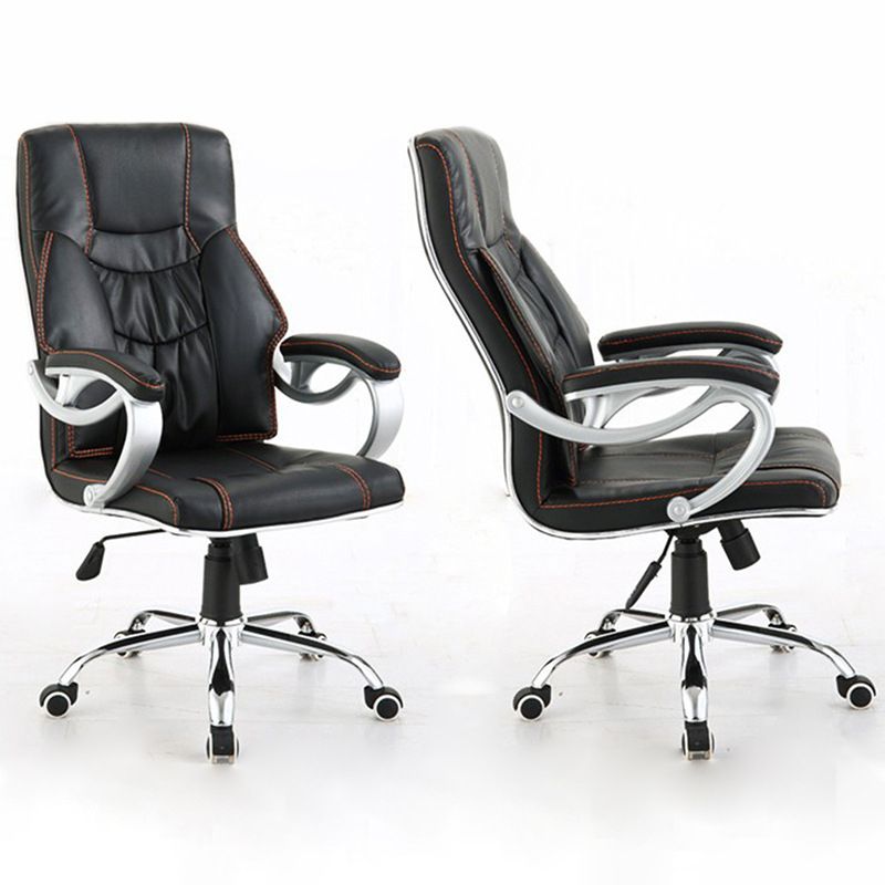 27 Inch Wide Contemporary Desk Chair Black Leather Office Chair Clearhalo 'furn' 'furn_office_chair' 'Furniture' 'Office Chairs' 'Office Furniture' 'office_chair' 1200x1200_bfda9711-4366-41e6-85ac-8dc70cba5601