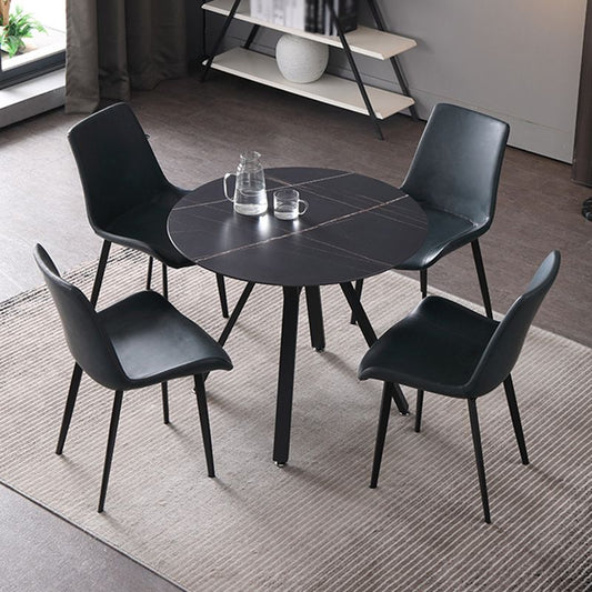 Modern 1/2/3/4/5 Pieces Dining Set Sintered Stone Dining Table for Home Use Clearhalo 'Dining Room Sets' 'Dining Tables & Seating' 'dining_room_set' 'furn' 'furn_dining_room_set' 'Furniture' 'furniture_dining_room_set' 'Kitchen & Dining Furniture' 'kitchen&dining_furn' 'kitchen' 1200x1200_bfdc9cfc-f65e-4da7-8cc7-43d514bf7f84