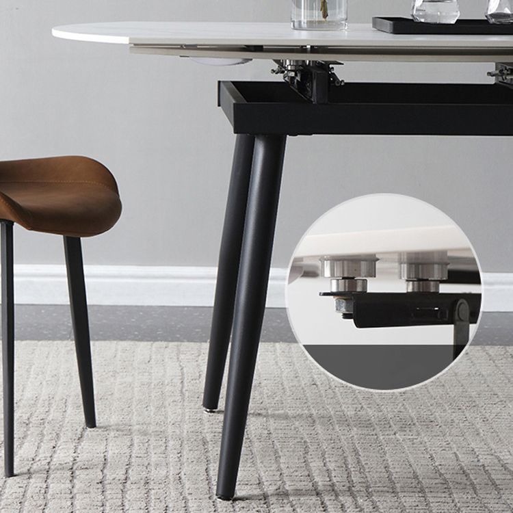 Modern Style Sintered Stone Dining Table White Round Home Table with 4 Legs Clearhalo ' dining_table' 'Dining Tables & Seating' 'Dining Tables' 'Furniture' 'furniture_dining_table' 'Kitchen & Dining Furniture' 'kitchen&dining_furn' 'kitchen' 'kitchen_dining_table' 1200x1200_bfdcb8d1-b6bd-4dc7-8825-8935e116d632