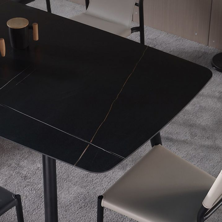 Modern Black 1/4/5/7 Pieces Dining Set Rectangle Legs Stone Indoor Dinette Set Clearhalo 'Dining Room Sets' 'Dining Tables & Seating' 'dining_room_set' 'furn' 'furn_dining_room_set' 'Furniture' 'Kitchen & Dining Furniture' 1200x1200_bfdce208-932a-43d7-9f48-fb4b8b0cbbf8