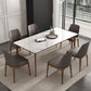 Solid Wood Mid-Century Modern Table Rectangular Sintered Stone Top Table for Dining Room Clearhalo ' dining_table' 'Dining Tables & Seating' 'Dining Tables' 'furn' 'furn_dining_table' 'Furniture' 'furniture_dining_table' 'Kitchen & Dining Furniture' 'kitchen&dining_furn' 'kitchen' 'kitchen_dining_table' 1200x1200_bfddb2e3-e737-4375-8aba-b830b62daa14