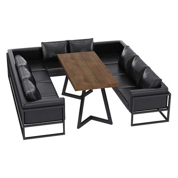Industrial Dining Table Pine Solid Wood Table with Black Base for Home Kitchen Dinner Clearhalo ' dining_table' 'Dining Tables & Seating' 'Dining Tables' 'furn' 'furn_dining_table' 'Furniture' 'furniture_dining_table' 'Kitchen & Dining Furniture' 'kitchen&dining_furn' 'kitchen' 'kitchen_dining_table' 1200x1200_bfddc644-07c9-485a-9dbf-b6c20cebf86b