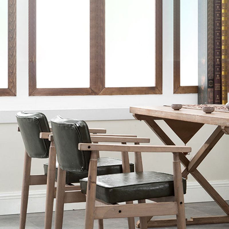 Country Style Home Arm Chair Open Back Wood Upholstered Single Dining Room Chair Clearhalo ' kitchen&dining_furn' 'Dining Chairs' 'Dining Tables & Seating' 'dining_chair' 'furn' 'furn_dining_chair' 'Furniture' 'furniture_dining_chair' 'Kitchen & Dining Furniture' 'kitchen' 1200x1200_bfe00a40-a8c5-4ae8-9c2a-541d31489b43