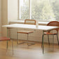 Rectangular Dining Table Modern Wood Tabletop with Acrylic Double Pedestal Base