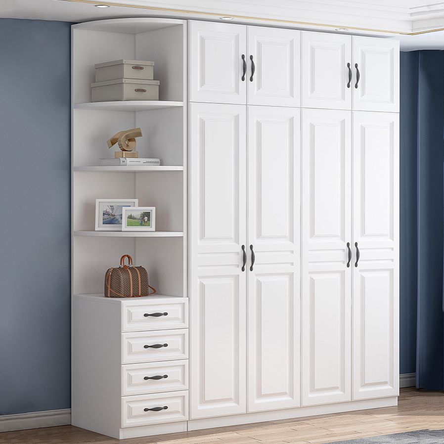 Armadio di colore bianco francese Country Armadio in legno per la camera da letto