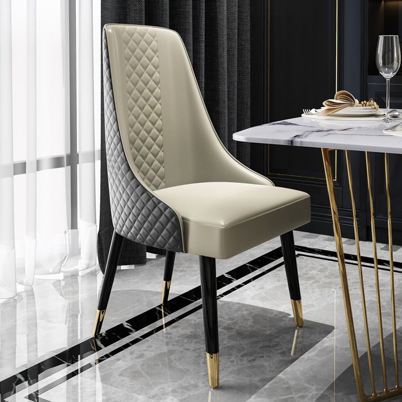 Contemporary Leather Curved Side Chair Matte Finish Parsons Chairs Clearhalo ' kitchen&dining_furn' 'Dining Chairs' 'Dining Tables & Seating' 'dining_chair' 'furn' 'furn_dining_chair' 'Furniture' 'furniture_dining_chair' 'Kitchen & Dining Furniture' 'kitchen' 1200x1200_bfe14147-4098-4a3c-8438-76cda476964c