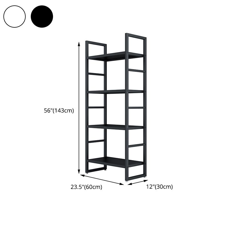 3/4/5-Shelf Iron Etagere Bookshelf Black and White Vertical Bookcase for Living Room Clearhalo 'Bookcases' 'furn' 'furn_bookcases' 'Furniture' 'furniture_bookcases' 'Office Furniture' 1200x1200_bfe1fa69-b45c-4d80-84da-e8ff05861ed1