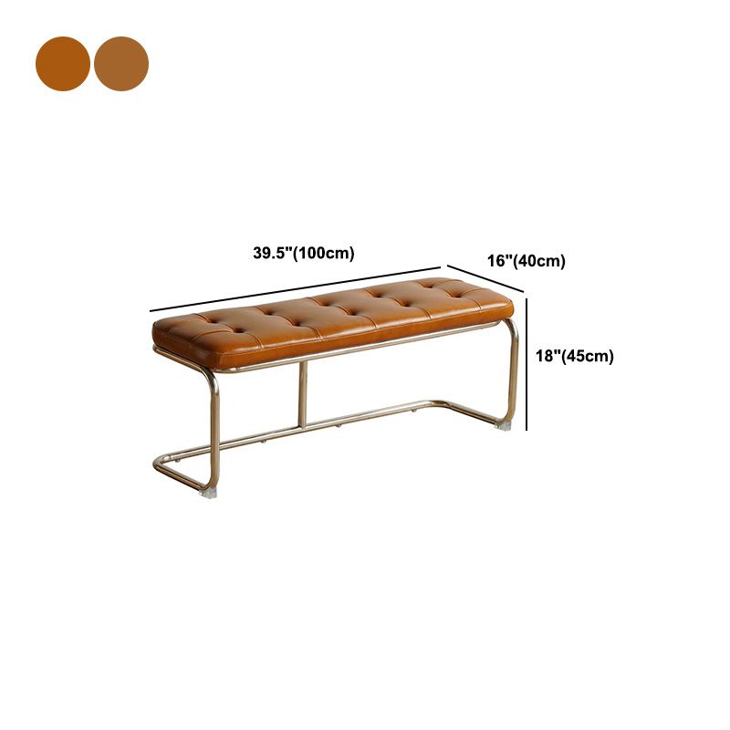 Industrial Rectangle Tufted Bench Faux Leather Bench for Living Room Clearhalo 'Benches' 'Chairs & Seating' 'furn' 'furn_benches' 'Furniture' 'Living Room Furniture' 1200x1200_bfe2076e-834b-437f-a1fb-fca2e9ced241