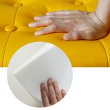 Contemporary Pouf Ottoman PU Leather Nailhead Trim Tufted Square Ottoman with Storage