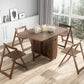 Mid-Century Modern Dining Table 51.18" Rectangle Solid Wood Drop-Leaf Dining Table Clearhalo ' dining_table' 'Dining Tables & Seating' 'Dining Tables' 'furn' 'furn_dining_table' 'Furniture' 'furniture_dining_table' 'Kitchen & Dining Furniture' 'kitchen&dining_furn' 'kitchen' 'kitchen_dining_table' 1200x1200_bfe71cbe-7e6e-4f47-9070-d5a096ba3570