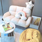 Flared Arm Fabric Simple Sofa Scandinavian Biscuit Back Loveseat