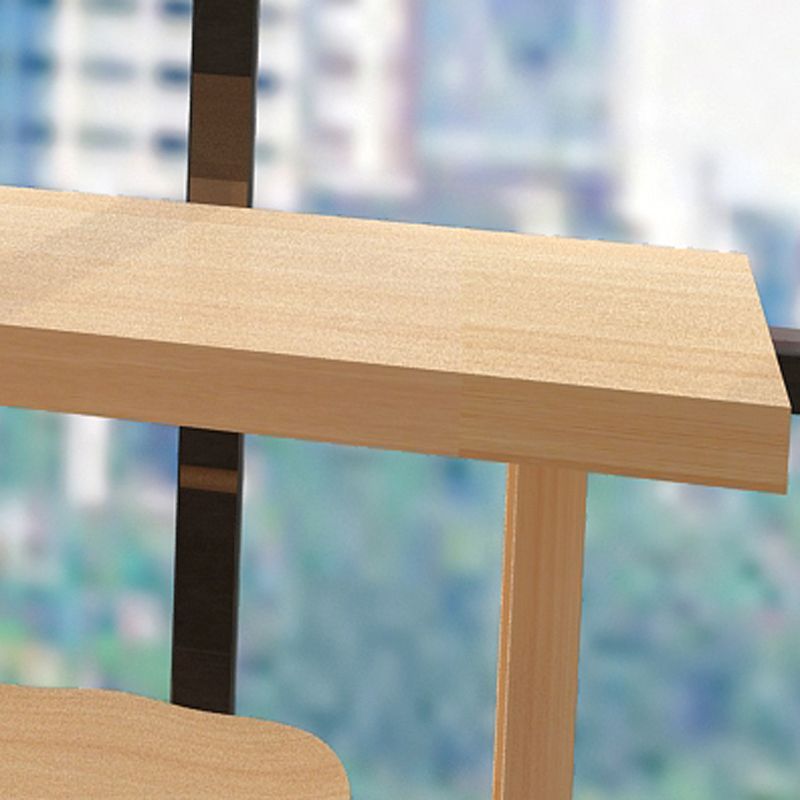 Juego de mesa de bar rectangular de madera maciza, mesa de mostrador de 1/5 piezas con taburetes sin respaldo
