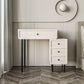 Vanity di trucco da tavolo in legno bianco bianco contemporaneo con cassetti