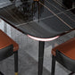 Glam Matte Finish Marble Table Home Rectangle Dining Table with 4 Legs Clearhalo 'Dining Tables & Seating' 'Dining Tables' 'dining_table' 'Furniture' 'furniture_dining_table' 'Kitchen & Dining Furniture' 'kitchen' 'kitchen_dining_table' 1200x1200_bfe8a29f-2388-4b7d-9cba-fd2694fbd276