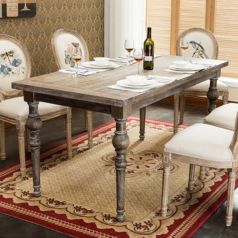 Farmhouse Style Solid Wood Dining Set with Rectangle Shape Table and 4 Legs Base for Home Use Clearhalo 'Dining Room Sets' 'Dining Tables & Seating' 'dining_room_set' 'Furniture' 'furniture_dining_room_set' 'Kitchen & Dining Furniture' 'kitchen&dining_furn' 'kitchen' 1200x1200_bfe8d1b1-f5dc-423c-9658-78ea4ab7101a
