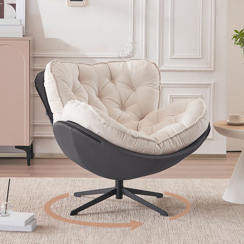 Sedia accento posteriore trapuntato sedia laterale girevole con gambe a 4 stelle