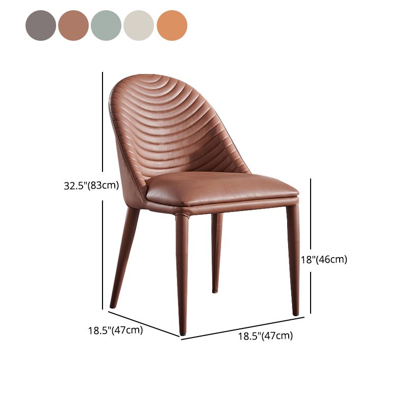 Contemporary Style Armless Solid Back Chair Leather Dining Side Chair Clearhalo 'Dining Chairs' 'Dining Tables & Seating' 'dining_chair' 'furn' 'furn_dining_chair' 'Furniture' 'furniture_dining_chair' 'Kitchen & Dining Furniture' 1200x1200_bfeaf997-105e-4db8-9654-ed7483843112