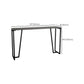 Mesa rectangular contemporánea con altura de barra, mesa de comedor interior de hierro y piedra