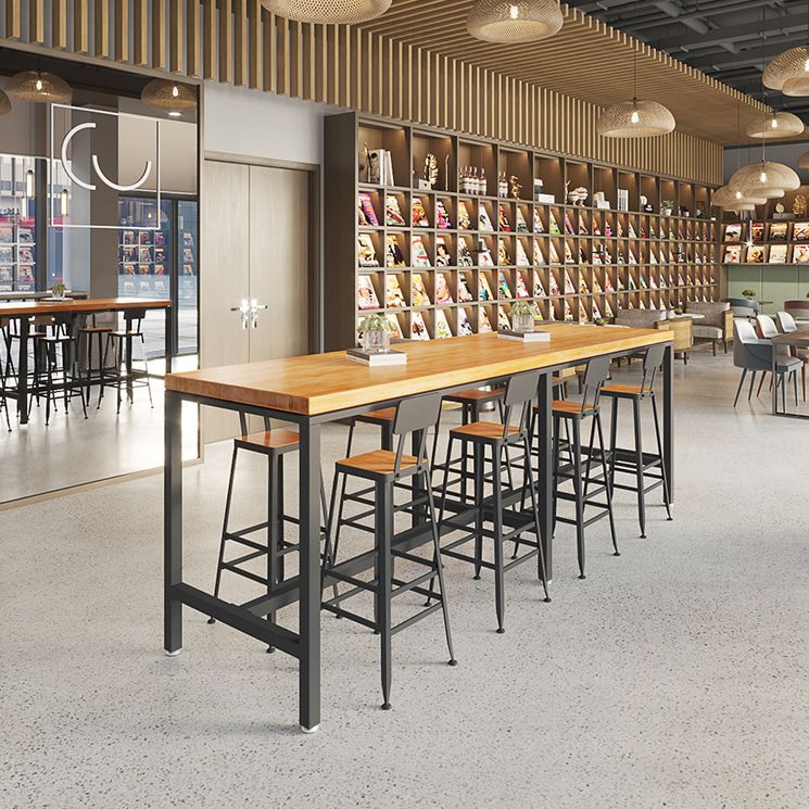 1/5/9 pezzi tavolo da barra di ferro industriale set di bistrot in legno di pino con poggiapiedi