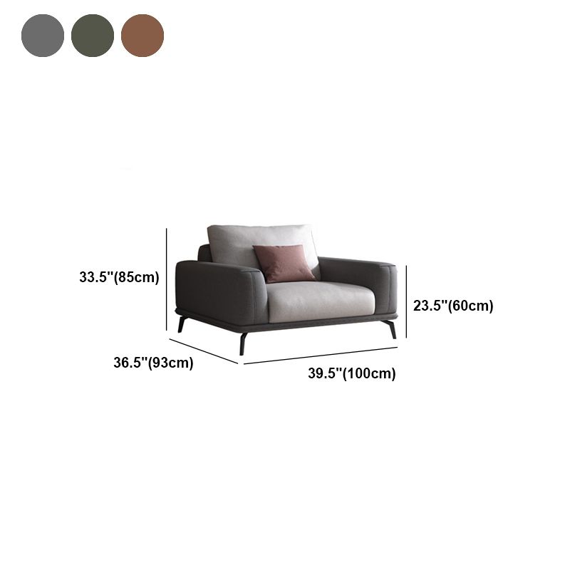 Sezionali in pelle finto/divano con braccio quadrato per soggiorno