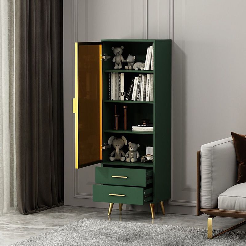 Armoire à accent en bois rectangle avec 1 porte et 2 tiroirs armoire latérale contemporaine