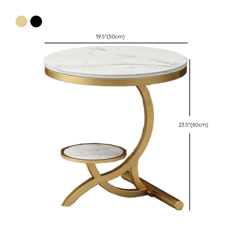 Modern Double Tier Minimalist End Table Abstract Round Corner Table Clearhalo 'Coffee & Accent Tables' 'End & Side Tables' 'end_side_tables' 'furn' 'furn_end_side_tables' 'Furniture' 'Living Room Furniture' 1200x1200_bfeea938-5078-4787-af2d-0c35ac281049