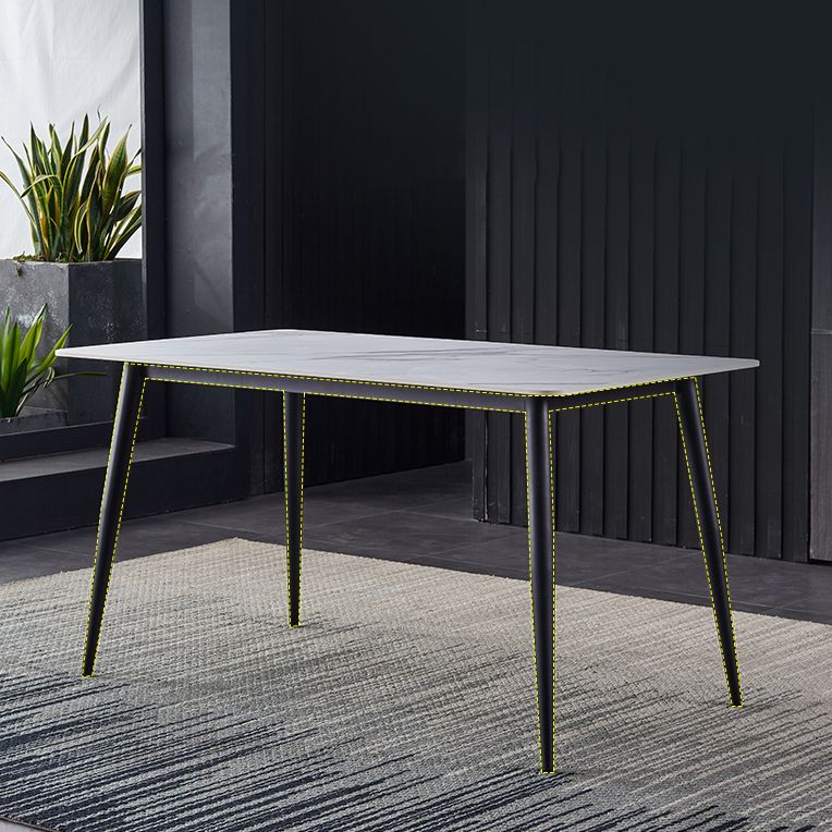 Metal Industrial Rectangle Dining Table Sintered Stone Table for Dining Room Clearhalo ' dining_table' 'Dining Tables & Seating' 'Dining Tables' 'furn' 'furn_dining_table' 'Furniture' 'furniture_dining_table' 'Kitchen & Dining Furniture' 'kitchen&dining_furn' 'kitchen' 'kitchen_dining_table' 1200x1200_bfeebdaf-1d1b-4e04-9982-d786afa17a04