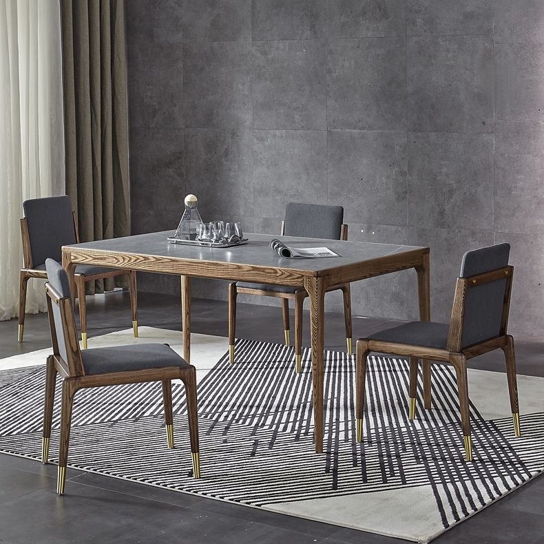 Modern Kitchen Sintered Stone DiningSet with Solid Wood Base Dining Room Table Set Clearhalo 'Dining Room Sets' 'Dining Tables & Seating' 'dining_room_set' 'furn' 'furn_dining_room_set' 'Furniture' 'furniture_dining_room_set' 'Kitchen & Dining Furniture' 'kitchen&dining_furn' 'kitchen' 1200x1200_bff0c67e-53c1-4106-b803-a53cb153bdc6