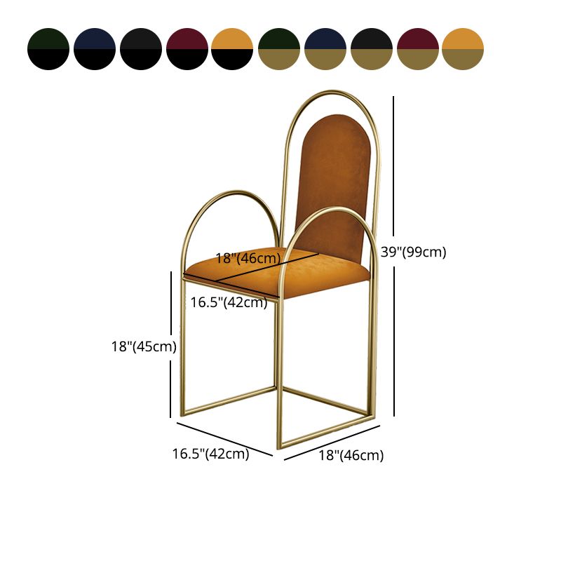 Glam Metal Dining Room Chairs Upholstered Side Armchair for Home Use Clearhalo ' kitchen&dining_furn' 'Dining Chairs' 'Dining Tables & Seating' 'dining_chair' 'furn' 'furn_dining_chair' 'Furniture' 'furniture_dining_chair' 'Kitchen & Dining Furniture' 'kitchen' 1200x1200_bff1fa6a-5788-401e-87c3-362f10540cc7