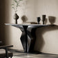 Rectangle Shape Contemporary Console Table Gold/Black Stone Sofa Table for Hall