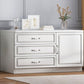 Modern White Accent Chest with Drawers 14.96" Wide Side Cabinet with Door