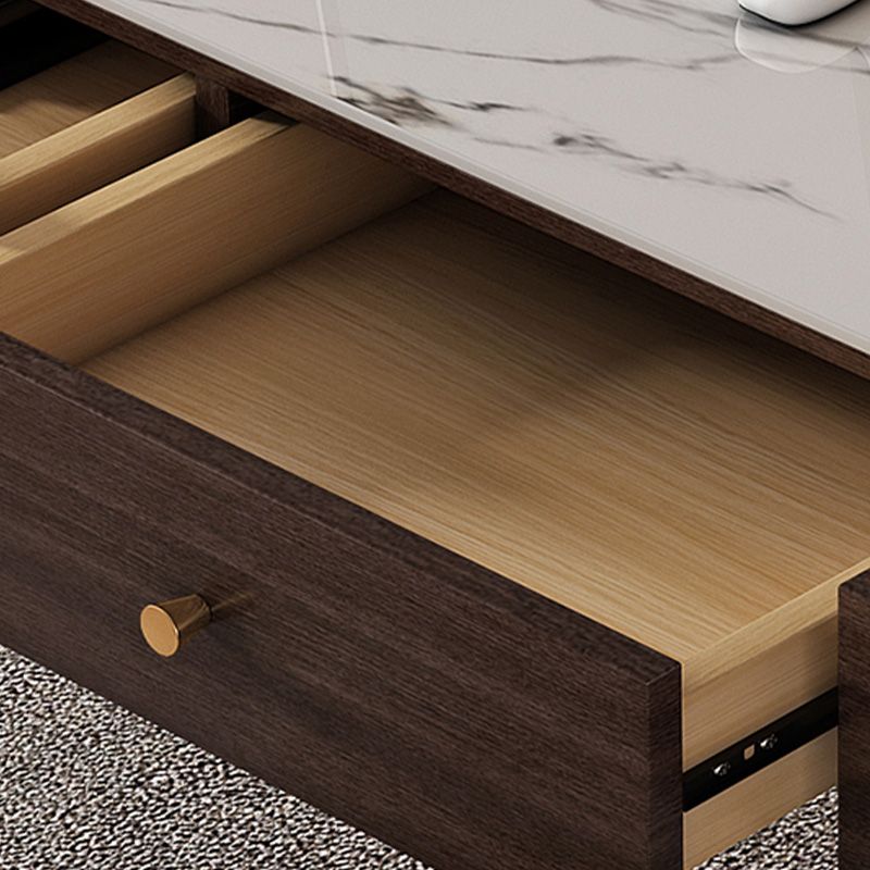 グラム長方形のライティングデスクストーンオフィスデスク3つの引き出し付き