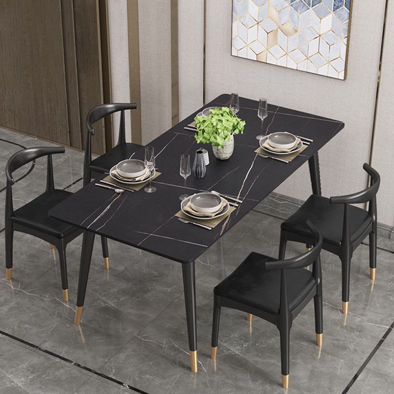 Nordic 1/4/5/7 Pieces Dining Set Sintered Stone Top Table with Leather Chairs Clearhalo 'Dining Room Sets' 'Dining Tables & Seating' 'dining_room_set' 'furn' 'furn_dining_room_set' 'Furniture' 'furniture_dining_room_set' 'Kitchen & Dining Furniture' 'kitchen&dining_furn' 'kitchen' 1200x1200_bff5f904-f09f-42ed-ba59-baef9e62a204