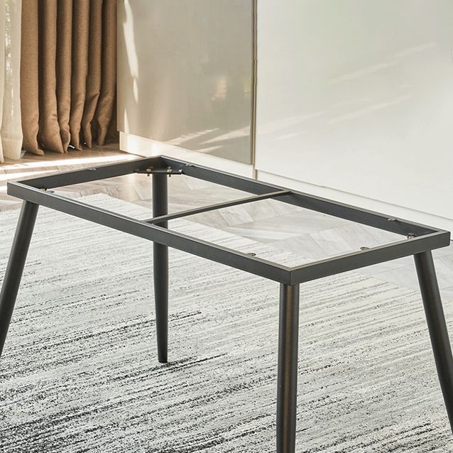 Metal Industrial Rectangle Dining Table White Sintered Stone Table for Kitchen and Dining Room Clearhalo ' dining_table' 'Dining Tables & Seating' 'Dining Tables' 'furn' 'furn_dining_table' 'Furniture' 'furniture_dining_table' 'Kitchen & Dining Furniture' 'kitchen&dining_furn' 'kitchen' 'kitchen_dining_table' 1200x1200_bff7d63d-43b9-4c47-ae0f-ef5c23e56e3a