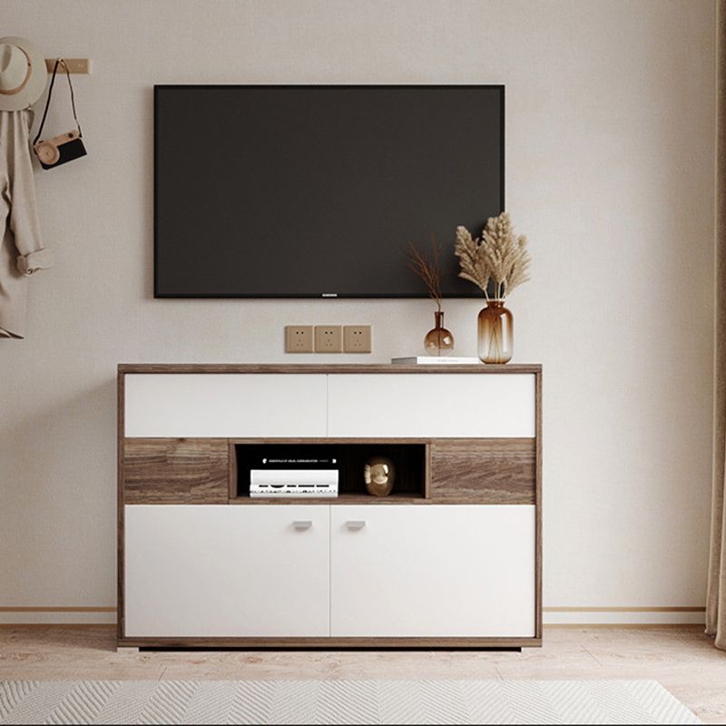 Modern TV Stand Console Faux Wood TV Stand Console with 2 Storage Clearhalo 'furn' 'furn_tv_stands_entertainment_centers' 'Furniture' 'Living Room Furniture' 'TV Stands & Entertainment Centers' 'TV Stands & Media Storage Furniture' 'tv_stands_entertainment_centers' 1200x1200_bff84fd5-1790-4e14-98c3-5468ece5602c