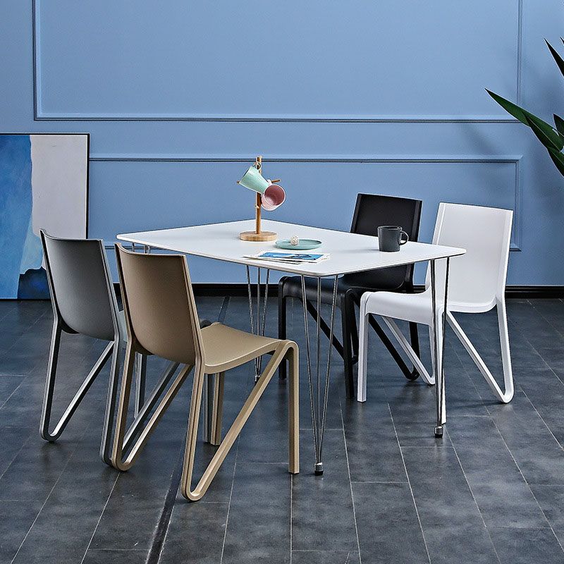 Plastic Scandinavian Kitchen Dining Room Side Chair Solid Back Chair Clearhalo ' kitchen&dining_furn' 'Dining Chairs' 'Dining Tables & Seating' 'dining_chair' 'furn' 'furn_dining_chair' 'Furniture' 'furniture_dining_chair' 'Kitchen & Dining Furniture' 'kitchen' 1200x1200_bff95056-6a8b-4c2d-beed-6c182d082387