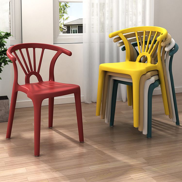 Matte Finish Contemporary Home Side Chair Plastic Slat Back Dining Chair Clearhalo ' kitchen&dining_furn' 'Dining Chairs' 'Dining Tables & Seating' 'dining_chair' 'furn' 'furn_dining_chair' 'Furniture' 'furniture_dining_chair' 'Kitchen & Dining Furniture' 'kitchen' 1200x1200_bffa04f6-f081-44d4-83ba-16f4c5447248