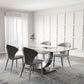 Rectangle Pedestal Table Traditional Luxury Dining Table Stainless Steel Base for Home