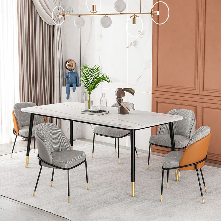 Nordic Style Metal Dining Room Chair Upholstered Armless Chair for Restaurant Use Clearhalo ' kitchen&dining_furn' 'Dining Chairs' 'Dining Tables & Seating' 'dining_chair' 'furn' 'furn_dining_chair' 'Furniture' 'furniture_dining_chair' 'Kitchen & Dining Furniture' 'kitchen' 1200x1200_bffafaf6-21a4-47c0-b7a5-bd6aeb3bbd74