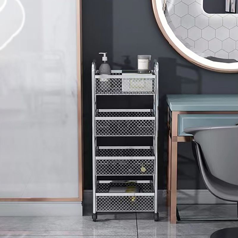 Glam Style Standard Bookcase Metal Vertical Bookshelf with Wheels Clearhalo 'Bookcases' 'furn' 'furn_bookcases' 'Furniture' 'furniture_bookcases' 'Office Furniture' 1200x1200_bffb703d-124a-41db-8edf-686365b25596