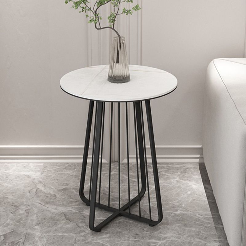 24" Tall Contemporary Round Sintered Stone Side End Table with Metal Frame Clearhalo 'Coffee & Accent Tables' 'End & Side Tables' 'end_side_table' 'end_side_tables' 'furn' 'furn_end_side_tables' 'Furniture' 'furniture_end_side_table' 'Living Room Furniture' 1200x1200_bffc9ff5-93ea-4bc1-bbf9-3cb1336e409b