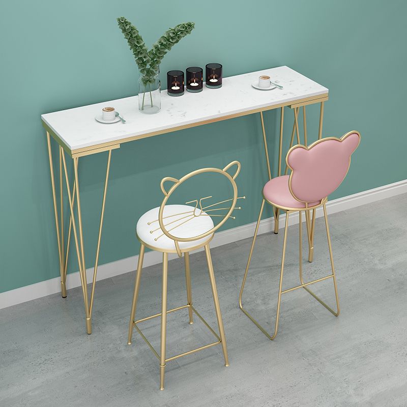 Glam 1/3/4/7 Pieces Bar Table Set Rectangle Stone Counter Table with High Stools Clearhalo 'Bar Furniture' 'furn' 'furn_home_bar_bar_sets' 'Furniture' 'Home Bars & Bar Sets' 'home_bar_bar_sets' 'Kitchen & Dining Furniture' 1200x1200_bffdd7c3-831f-4510-bbd7-8001a9606175