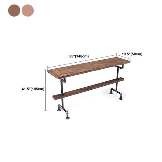 Eigentijdse pubtafel massief hout rechthoekige staaftafel voor binnen