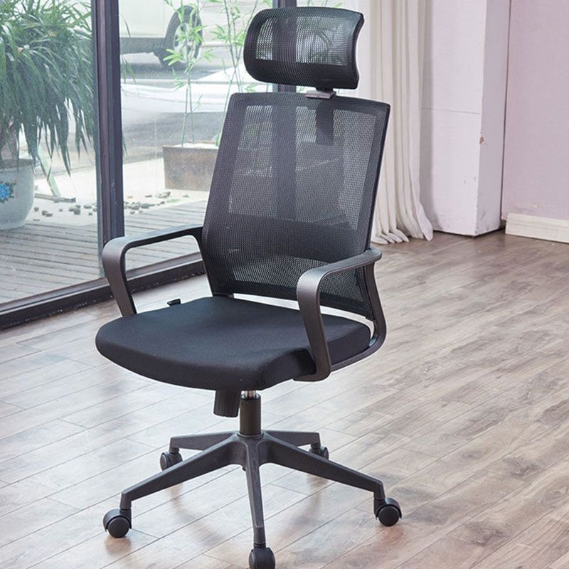 Black Mesh Office Chair Home Rotatable Desk Chair with Wheels Clearhalo 'furn' 'furn_office_chair' 'Furniture' 'Office Chairs' 'Office Furniture' 'office_chair' 1200x1200_bffdfdfa-c373-4da6-bf26-5896f5c7c658