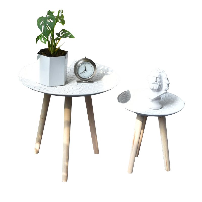 Modern White Wooden Coffee Table Round Coffee Table with Three Legs Clearhalo 'Coffee & Accent Tables' 'Coffee Tables' 'coffee_tables' 'furn' 'furn_coffee_tables' 'Furniture' 'furniture_coffee_tables' 'Living Room Furniture' 1200x1200_c00004f0-0b5d-49cc-a9e8-e50aaa9d1ac3