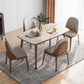 White Dinette Table with Wood Legs Modern Dining Table for Kitchen Clearhalo 'Dining Tables & Seating' 'Dining Tables' 'dining_table' 'furn' 'furn_dining_table' 'Furniture' 'Kitchen & Dining Furniture' 1200x1200_c001c152-c403-44a1-a555-76d02fafe5cc