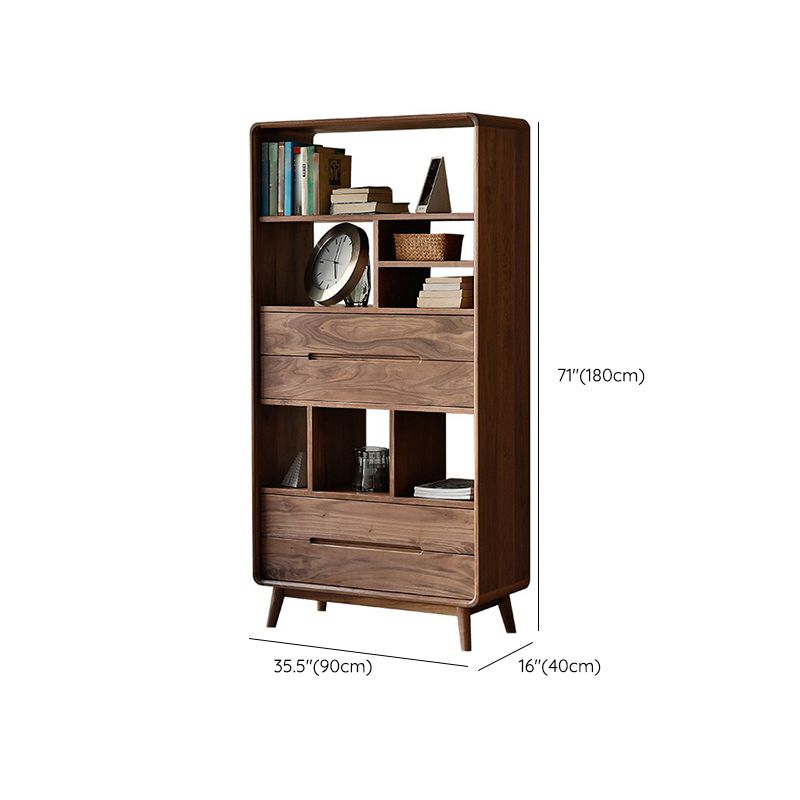 Bibliothèque d'intérieur de style moderne, bibliothèque standard en bois massif avec étagères