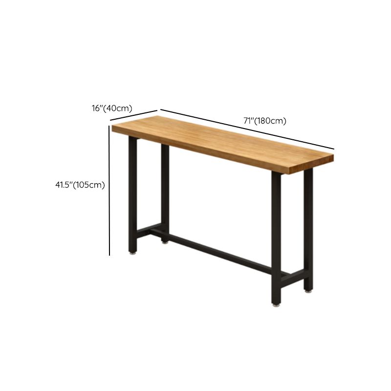 Modern 1/7 Pieces Bar Table Set Rectangle Wood Counter Table with High Stools for Bar