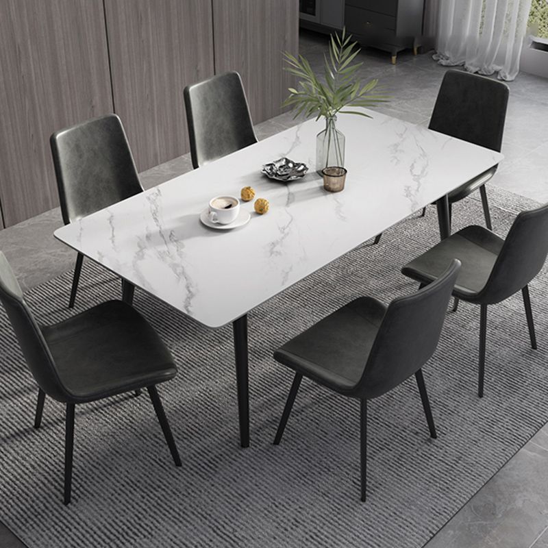 Modern Dinette Set with Solid Back Chairs 1/4/5/6/7 Pcs Stone Top Dining Table Set Clearhalo 'Dining Room Sets' 'Dining Tables & Seating' 'dining_room_set' 'furn' 'furn_dining_room_set' 'Furniture' 'Kitchen & Dining Furniture' 1200x1200_c0033a3c-ddf3-4c7d-bda7-f690fe14e4b2