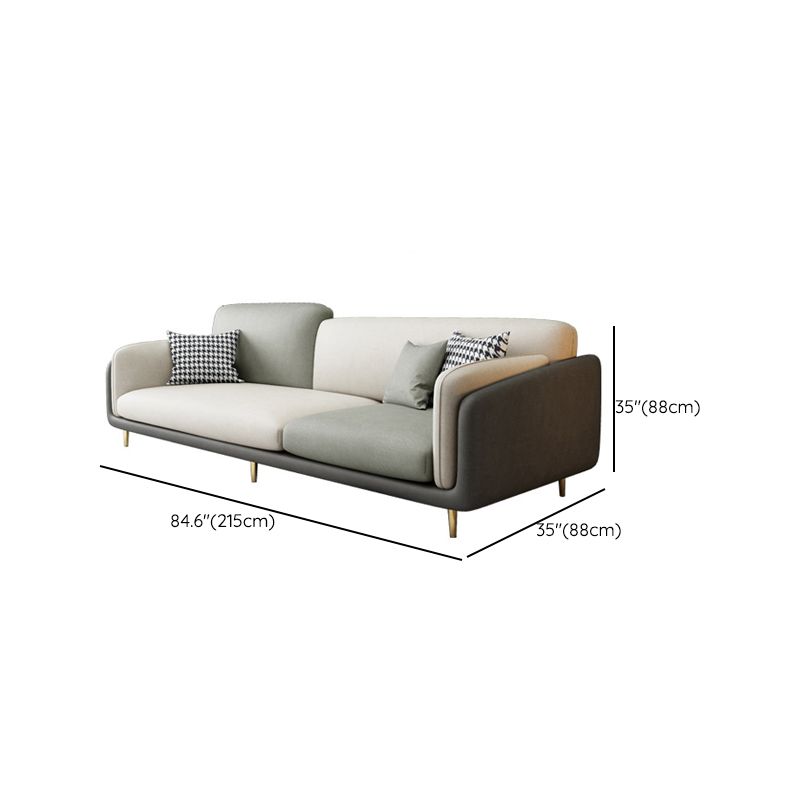 Contemporary 34.65" H Faux Leather Square Arm Sofa for Living Room Clearhalo 'furn' 'furn_sofas' 'Furniture' 'Living Room Furniture' 'Sofa' 'sofas' 1200x1200_c00471ce-205f-46dd-b856-34e136f73f63